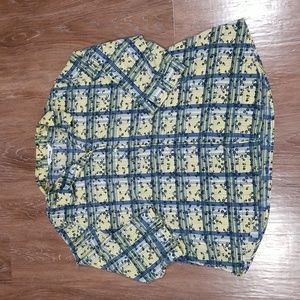 (22W) Alia Plaid Floral Casual Vacation Resortwear Comfortable Lightweight